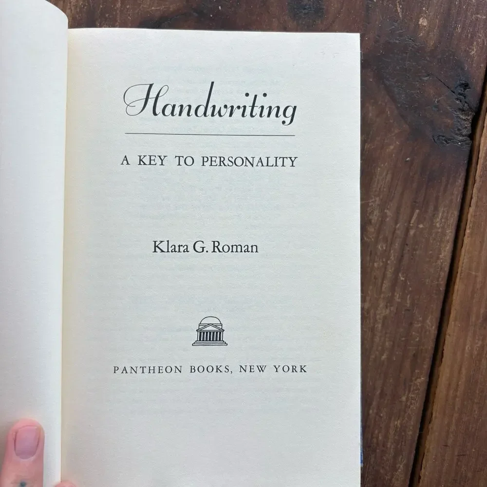1952 Handwriting Pantheon Hardcover Book Klara G Roman Analysis Ephemera VTG